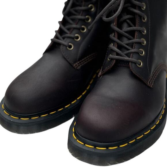 Dr Martens Combat Boot Dark Brown Leather Wintergrip Womens Size 9 Men Size 8 - Picture 5 of 11